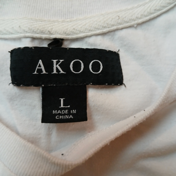 #0189 Men's Akoo White T-Shirt Exclusive Of Design Size Large - Picture 3 of 16